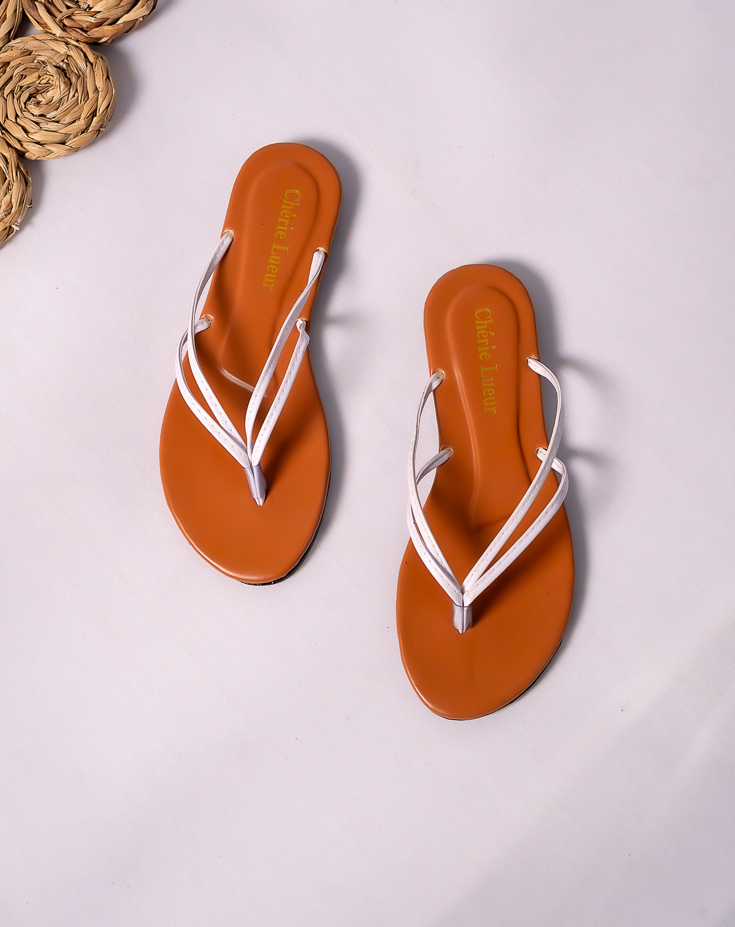 White Rowena Flat Sandal - CLS268