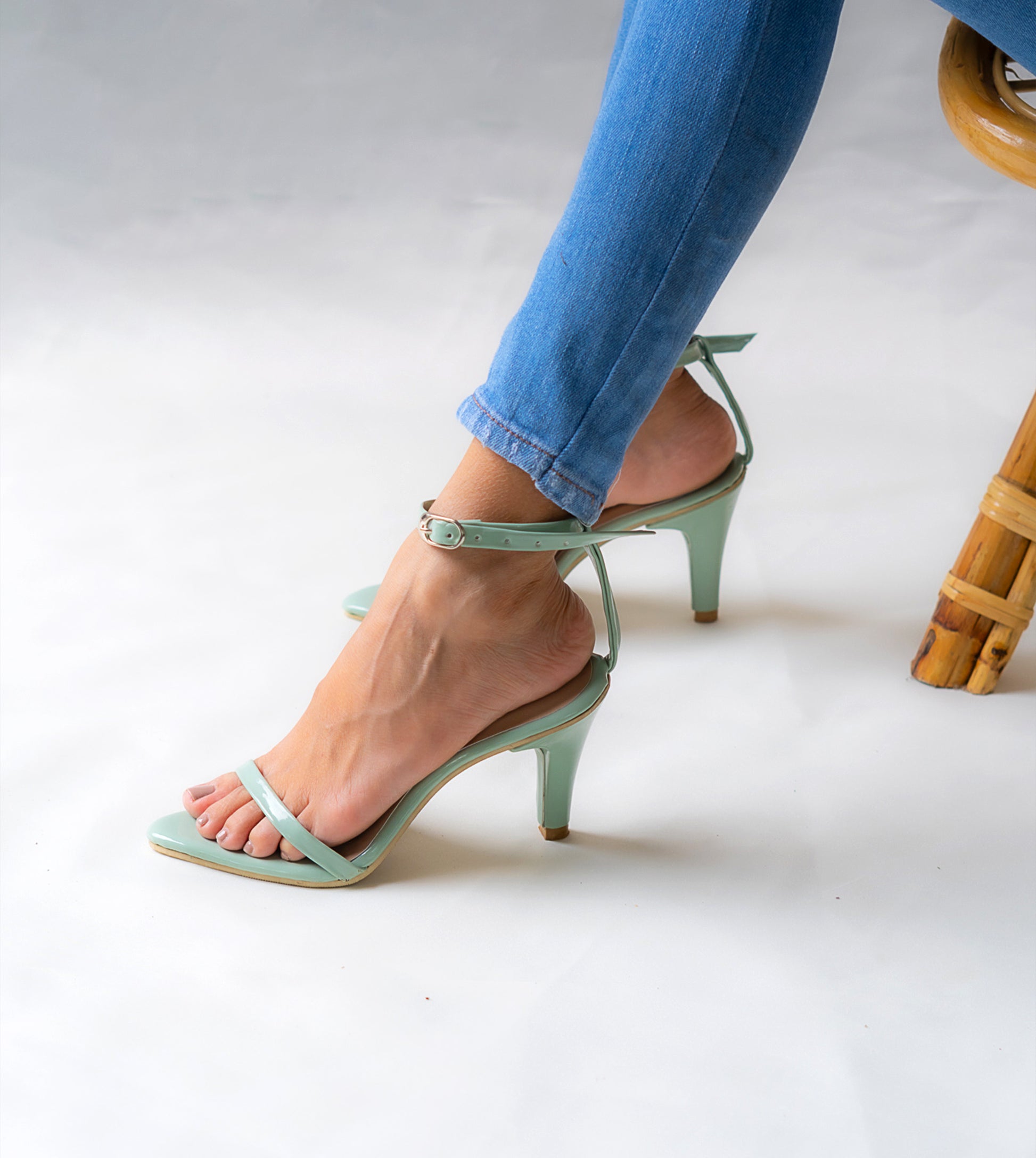 Charming mint green heel with a stylish 3-inch lift