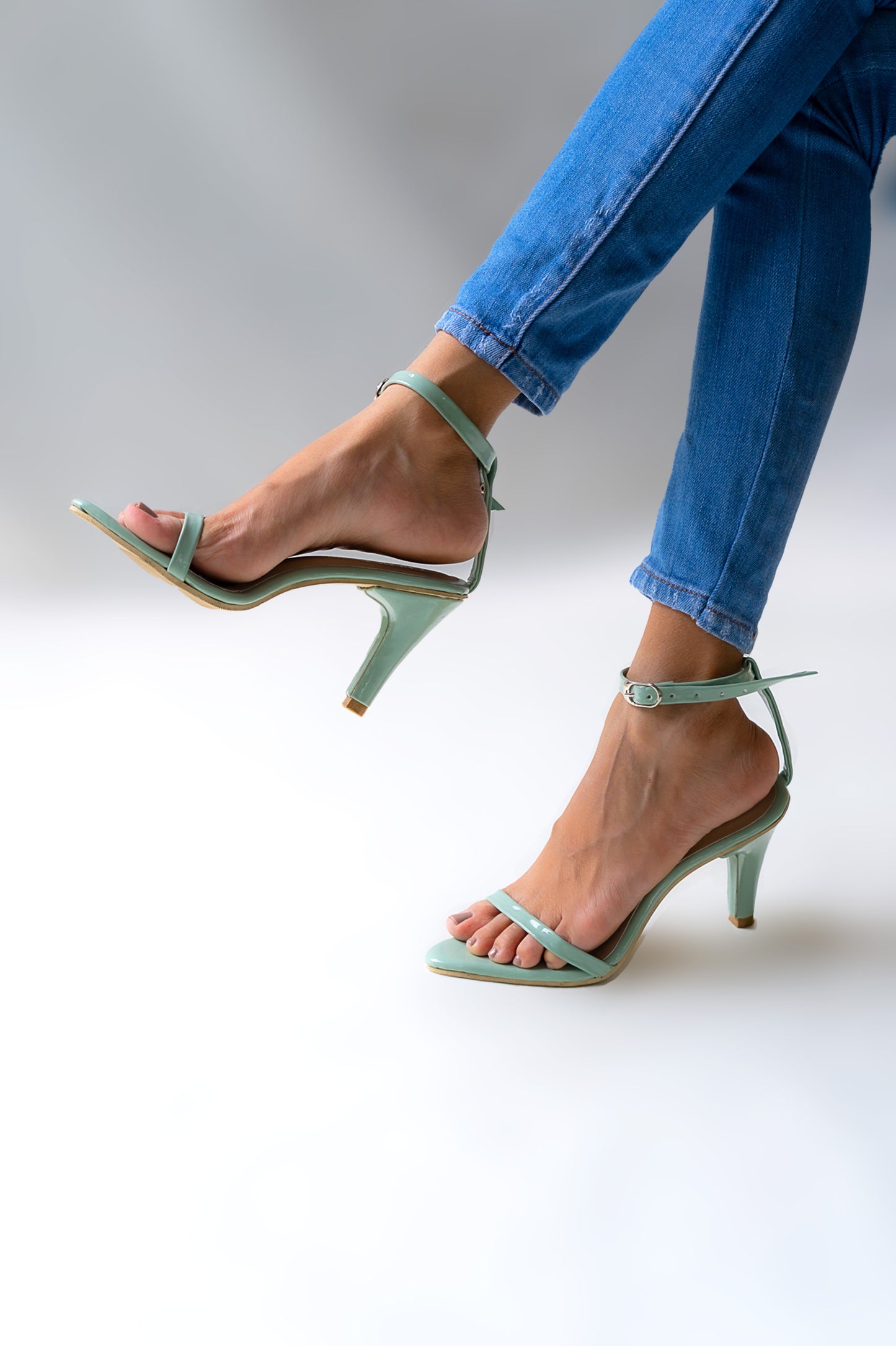 Charming mint green heel with a stylish 3-inch lift