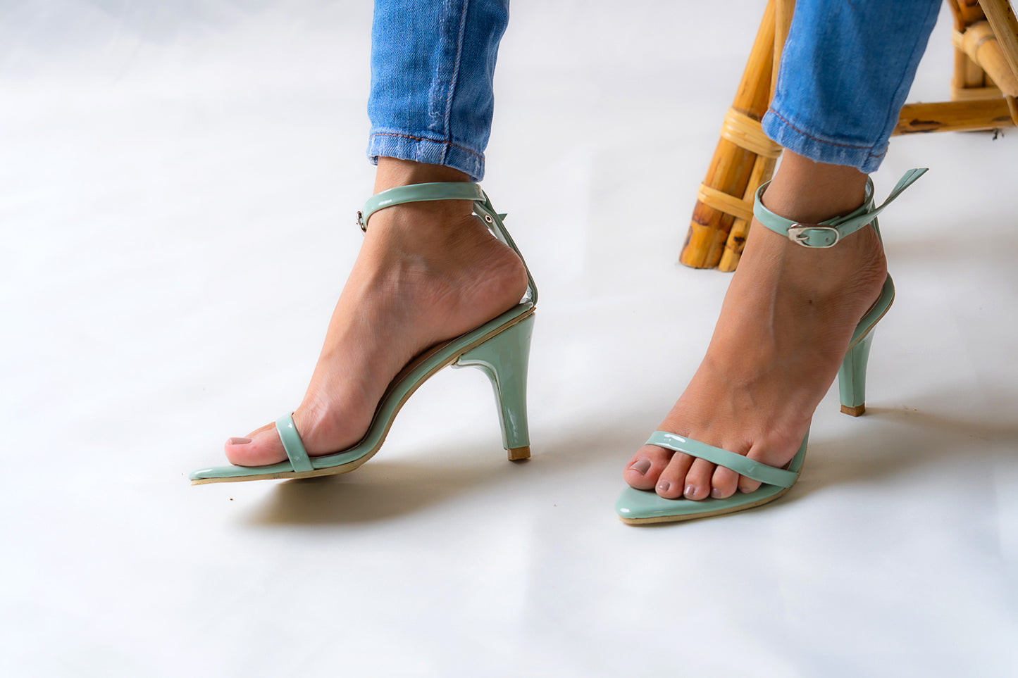 Charming mint green heel with a stylish 3-inch lift