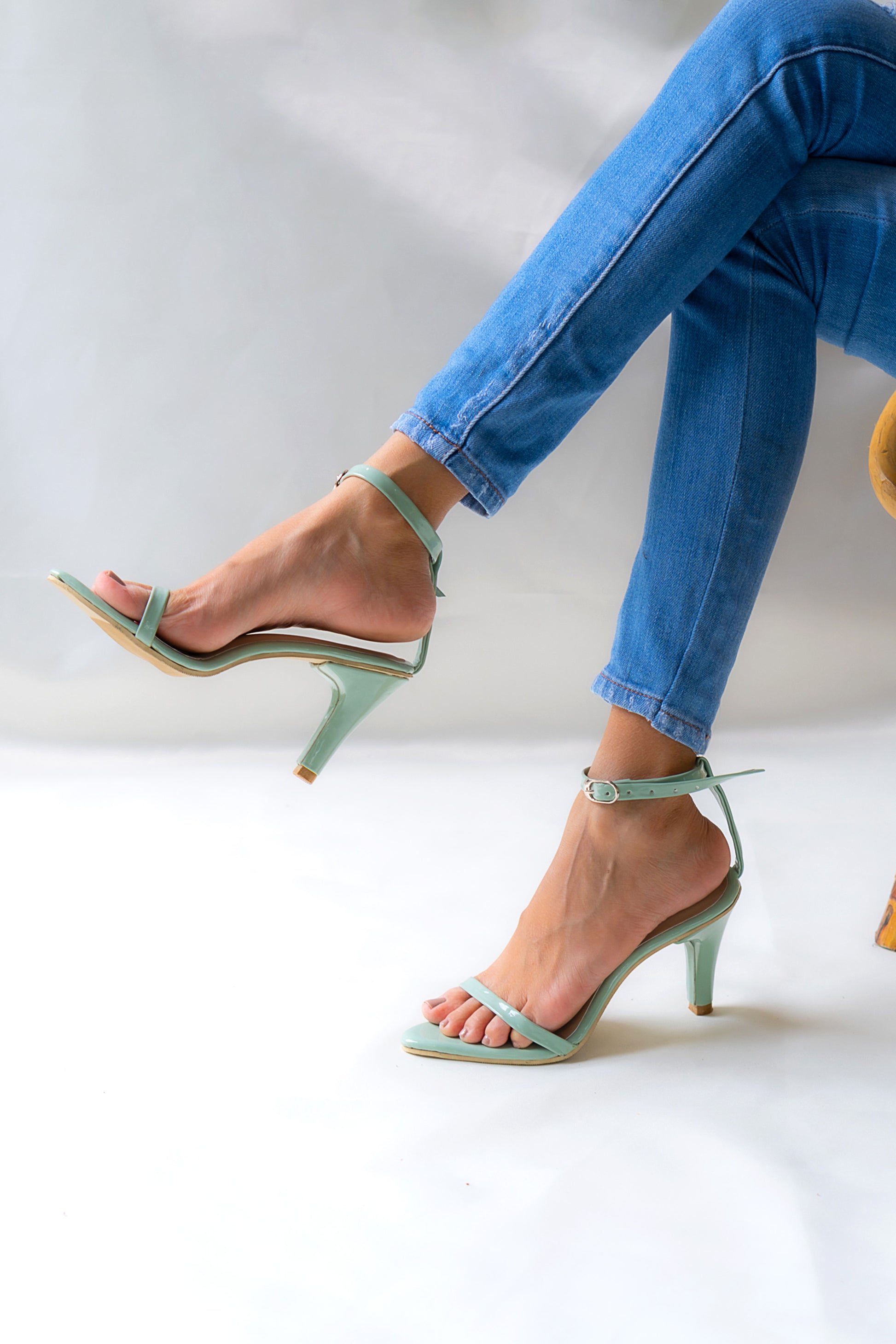 Charming mint green heel with a stylish 3-inch lift