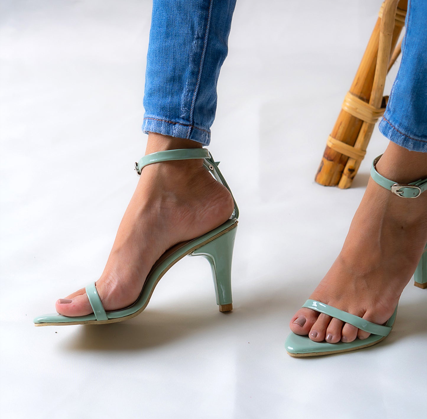 Charming mint green heel with a stylish 3-inch lift